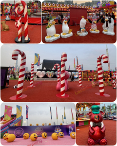 Décoration <span class=keywords><strong>de</strong></span> Noël commerciale sur le thème du parc à thème Candyland, grande décoration <span class=keywords><strong>de</strong></span> bonbons, décoration en <span class=keywords><strong>fibre</strong></span> <span class=keywords><strong>de</strong></span> <span class=keywords><strong>verre</strong></span>, sucette en forme <span class=keywords><strong>de</strong></span> <span class=keywords><strong>canne</strong></span> à sucre, arbre à sucettes glacées - Product Image 4