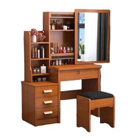 Nouvelle Table de Maquillage Moderne 2024 avec Panneau en Bois Lumineux et Rangement Intégré, Montage Facile en Une Seule Pièce, Idéale pour Appartement et Chambre à Coucher