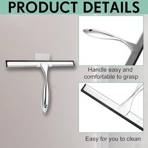 Tutti gli usi in acciaio inox tergipavimento per porte doccia in vetro auto finestra di casa specchietti, bagno doccia pulitore tergicristallo 10 pollici - Product Image 3