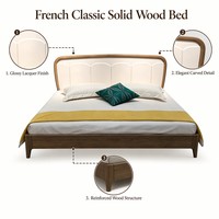 Großhandelsangebot: Luxuriöses Doppelbett aus Raffiniertem Italienischem Massivholz mit Lackfinish und Polsterung für Hotel, Villa und Hauptschlafzimmer