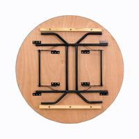 Bjflamingo Table en bois pliante portable ronde de 42 pouces pour salle à manger en plein air cour parc meubles en bois durables et pliables
