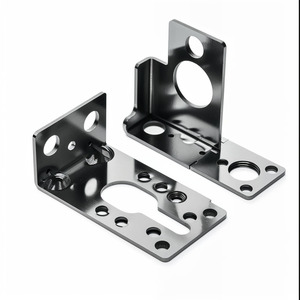 Custom Black Coating Precision Laser Cutting Sheet Metal L Shaped <b>Angle</b> Mounting <b>Bracket</b> OEM Factory Wholesale - Product Image 1
