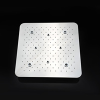 Ensemble de douche de salle de bain LED colorées multi-fonction brumisation massage 20 pouces thermostatique pommeau de douche panneau plafond robinet de douche