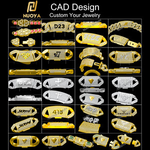 سلسلة كوبية مخصصة من NUOYA بثلاثة صفوف من الماس، عرض 22 مم، مرصعة بالكامل بالزركون، مطلية بالذهب الوردي، مجوهرات هيب هوب فاخرة - Product Image 5