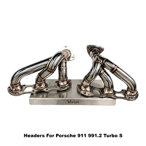 Colectores de escape de acero inoxidable Vortex Performance para Porsche 911 991.2 Turbo S, actualización de rendimiento para carreras. - Product Image 1
