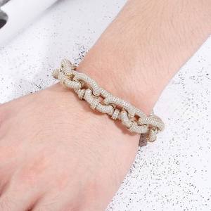 Elegant Moissanite Link Bracelet in 925 Sterling Silver with VVS Stone Hip Hop <b>Chain</b> Design Stylish Jewelry Accessory - Product Image 1