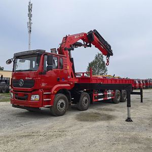 Camion à plateau large Shacman Delong avec grue à bras pliable de 16 tonnes pour le levage et le transport - Product Image 5