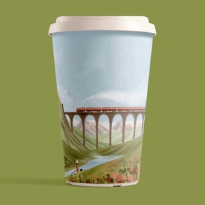Tazas de café y té de estilo japonés de 16 OZ con estampado de flores de cerezo, a prueba de fugas y biodegradables, lo mejor para Matcha, Espresso - Product Image 5