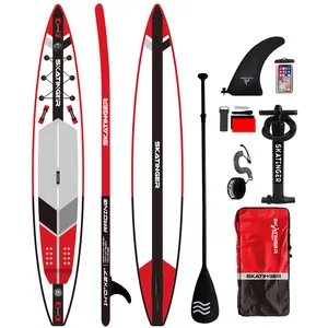 Skatinger 14 feet inflatable double layer sup race carbon board for racing