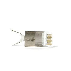 Connettore passante UTP/schermato <span class=keywords><strong>RJ45</strong></span> Cat5e Cat6 Cat6A EZ <span class=keywords><strong>RJ45</strong></span> connettore in metallo 8 p8c placcato oro - Product Image 3