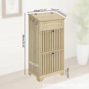 Caja de Almacenamiento de Cocina de Madera de 3 Niveles, Gran Capacidad, Organizador de Verduras, Frutas y Pan, Armario Vertical con Tapa de Madera - Product Image 4