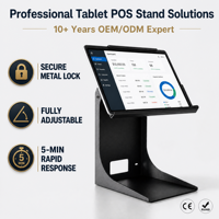 Solutions de support de tablette POS antivol en métal personnalisées, support de tablette de bureau réglable pour les magasins de détail, OEM ODM