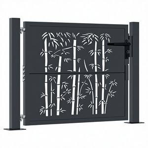 Puerta de Jardín VidaXL, Puerta de Seguridad para Patio Exterior, Acero con Recubrimiento en Polvo, Diseño Moderno Cortado con Láser, <span class=keywords><strong>Antracita</strong></span>, 100 x 100 cm - Product Image 1
