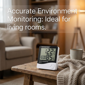 Hygromètre numérique domestique - Écran LCD étanche - Utilisation conviviale - Fonctionnement à une touche - Plage <span class=keywords><strong>de</strong></span> mesure 0-50°C - Calendrier/Commutateur <span class=keywords><strong>de</strong></span> température - Product Image 4