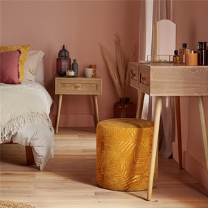 Phoenix Home <strong>Bedside</strong> <strong>Table</strong> Wooden and Rattan Nightstand for Bedroom or Living Room <strong>Rustic</strong> Design Style - Product Image 3