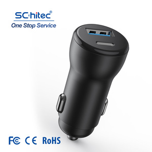 Venta caliente de fábrica puerto de carga dual 20W USB cargador de coche qc3.0 PD 20W tipo C cargador de coche para carga de teléfono móvil - Product Image 1