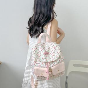 Sac à dos de voyage pour fille mignon de style japonais, floral, en gros, personnalisé, grande capacité, sac d'école pour étudiant - Product Image 2
