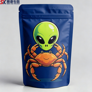Custom-printed Holographic Food-Grade Zipper Bags 3.5g Stand-Up Lock Aluminum Laminated VMPET/PE Structure SK Brand for Snack - Product Image 1