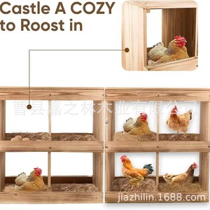 Gallinero de madera con compartimento cuadrado, nido exterior de madera maciza, jaula completa para pollos, ecológico, estilo moderno y sencillo. - Product Image 2