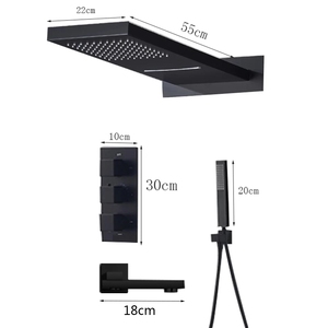 Ensembles de rideaux de douche thermostatiques sur mesure 4 pièces salle de bain ensembles de rideaux de douche muraux à trois voies 4 pièces salle de bain - Product Image 4