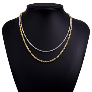 Stainless Steel Twisted Necklace <b>Titanium</b> Steel Chain Unisex Couple Jewelry Gift Fashion Hip Hop Style - Product Image 3
