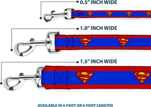 Correa de <span class=keywords><strong>Perro</strong></span> Personalizada de Lujo con Diseño de Escudo de <span class=keywords><strong>Superman</strong></span>/Estampado de Rayas Rojo/Azul en Poliéster para Varios Tamaños - Product Image 3