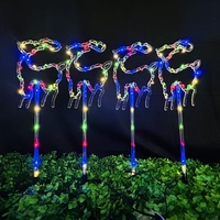 Lampe solaire IP65 étanche pour jardin et allée, motif étoile à cinq branches et sapin de Noël, température de couleur multiple