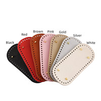Fond de Sac Carré Long en Cuir PU Multicolore Tressé à la Main 22x10cm pour la Fabrication de Sacs à Tricoter, Sacs au Crochet, Sacs à Main, Sacs à Bandoulière