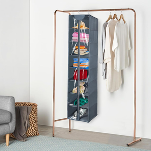 Organisateur de placard suspendu en PVC transparent à 8 niveaux avec fermeture à glissière Étagères de <span class=keywords><strong>rangement</strong></span> de chaussures à fermeture à glissière pour le <span class=keywords><strong>rangement</strong></span> de la garde-robe - Product Image 6