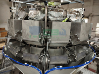 Machine d'emballage automatique de noix mélangées (amandes, pistaches) avec contrôle PLC, alimentation automatique, pesage et scellage quadri-soufflet