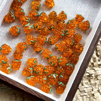 Fruits de framboise rouge foncé, verre artisanal exquis, pour la création de boucles d'oreilles, colliers, bracelets, matériaux et accessoires de bijouterie