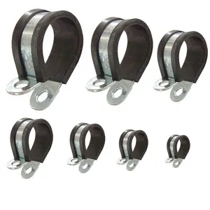 32mm Rubber Wrap Hose Clamp Tightener R Hose Clamp C Rubber Lined Pipe Clamps With Rubber Insert