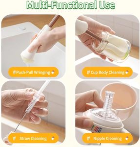 Multi-functional Push-pull No-corner Eco-Friendly Cleaning Tool One-in-one Squeeze Water Cup <b>Brush</b> Plastic <b>Long</b> <b>Handle</b> Clean - Product Image 3