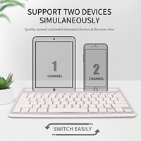 78-Tasten-BT-Wireless-Tastatur für iPad, Tablet, iPhone, mit Ständer, wiederaufladbar, Dual-Channel, Mini, tragbar, kompakt, schlank