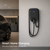 Nouvelle borne de recharge murale NECS Type 2 pour véhicules électriques, 7 kW AC 32A IP55 RFID CE, câble de 5 m pour maison, garage, extérieur