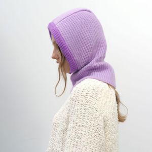 Bonnet d'hiver en tricot pour <span class=keywords><strong>femme</strong></span>, cagoule, écharpe chaude, bonnet en laine, cache-cou, col, cache-oreilles - Product Image 6