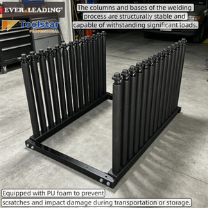 Support de rangement robuste pour pare-brise à 14 fentes, avec coussinets de protection triple anti-rayures, en acier soudé en forme de L, pour atelier - Product Image 2