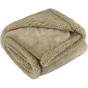 Luxus 80-Zoll-Solid Taupe Fleece Haustier Möbel Kleine Hunde Sommer decke Sherpa Cat Plüsch Faltbare Zwinger Auto Kiste Zwinger Bett - Product Image 2