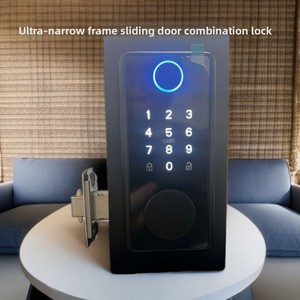 Khung siêu hẹp cảm biến thông minh mở Khóa vân tay khóa mật khẩu cửa trượt với lưu trữ dữ liệu đám mây và tùy chọn mạng wifi - Product Image 4