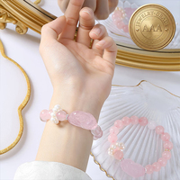 Bracelet classique en quartz rose naturel de Madagascar 10 mm - Charme de richesse Feng Shui PiXiu, pierre de guérison du chakra cardiaque, cadeau pour