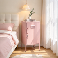 Lemari Samping Tempat Tidur Logam Industrial Warna-warni