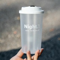 Gobelets en plastique personnalisés avec couvercles pour emporter, impression de logo, PP 90 mm, gobelet pour thé au lait, thé aux fruits, boissons froides à emporter
