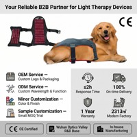 Enveloppe de thérapie par lumière rouge rechargeable pour animaux de compagnie, 660 nm 850 nm, coussin LED rouge pour chien, thérapie par lumière rouge infrarouge pour les articulations, attelle de thérapie par lumière rouge pour animaux de compagnie