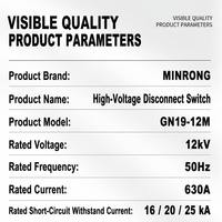 Sectionneur-interrupteur intérieur GN19-(ST)12 pour moyenne/tension élevée, 12 kV 630 A / 1250 A pour armoire de distribution électrique