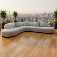 Ensemble de canapés de bureau modernes et doux, modulaires, en cuir synthétique, éponge haute densité, blanc, design luxueux pour salon, cadre en bois