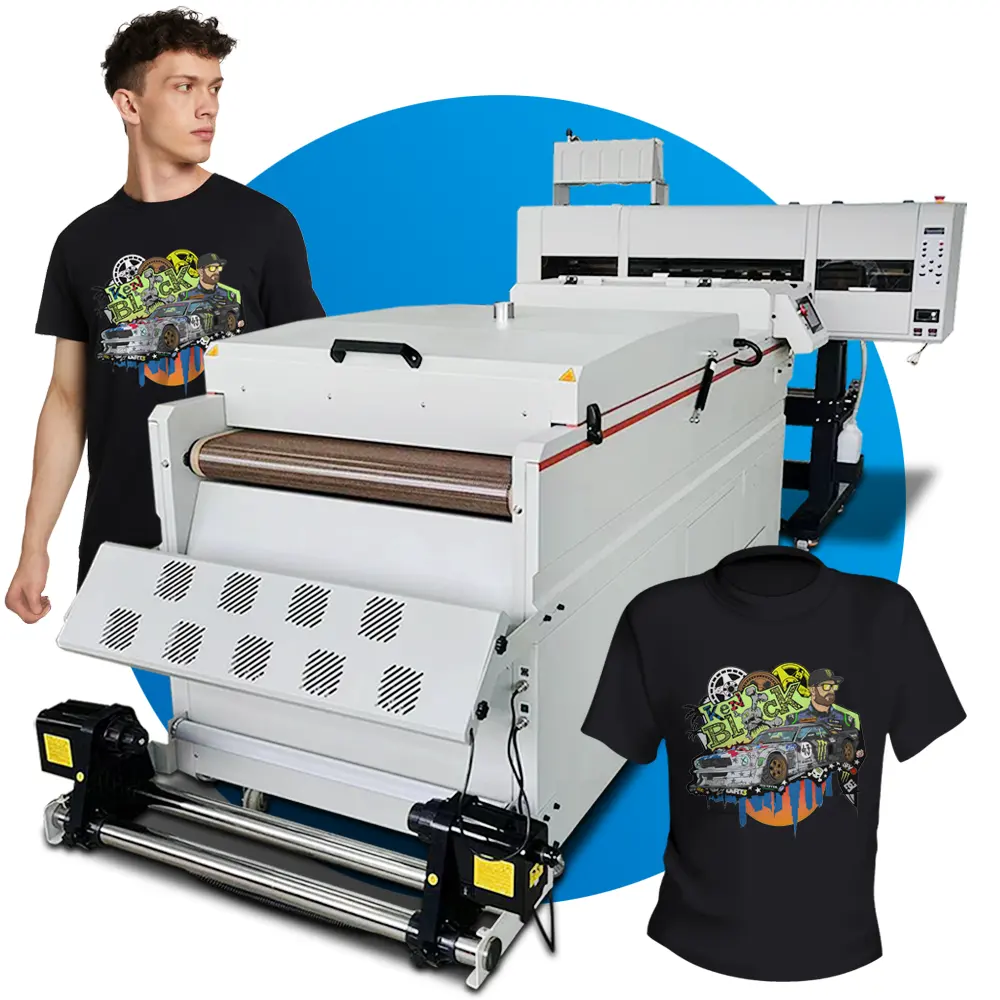 JUNNFA indumento DTF stampante con colori chiari t-shirt Hoodiesprinting macchina digitale a getto di pellicola digitale stampante dtf a getto d'inchiostro digitale