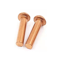 Rivet solide à tête de champignon en cuivre, laiton ou acier, sur mesure