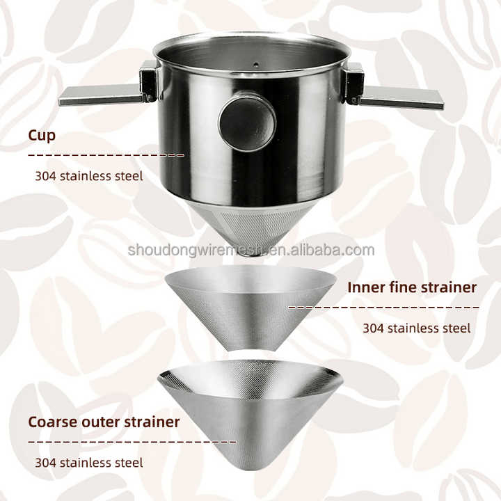 OEM 304 Stainless Steel Reusable Micro Screen Coffee Filter Ear Drop ...