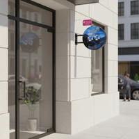 Écran LED circulaire double face haute définition P1.86 pour affichage vidéo extérieur, idéal pour la publicité en vitrine