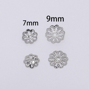 Cuentas huecas con forma de flor para la elaboración de collares, accesorios de joyería de hierro chapado en plata, oro y bronce antiguo AC0305 - Product Image 4